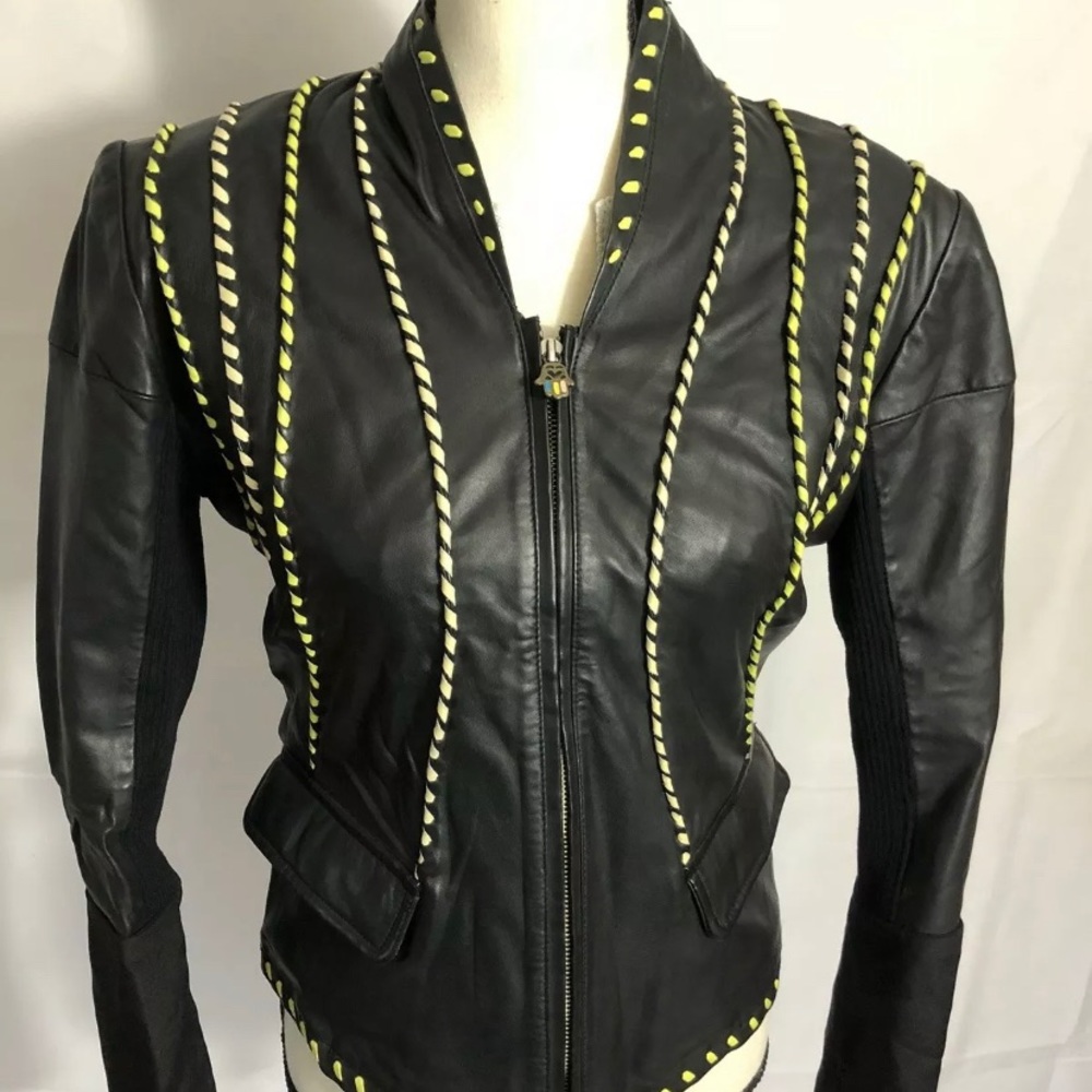 Roberto Cavalli Leather Jacket size 42 made Italy